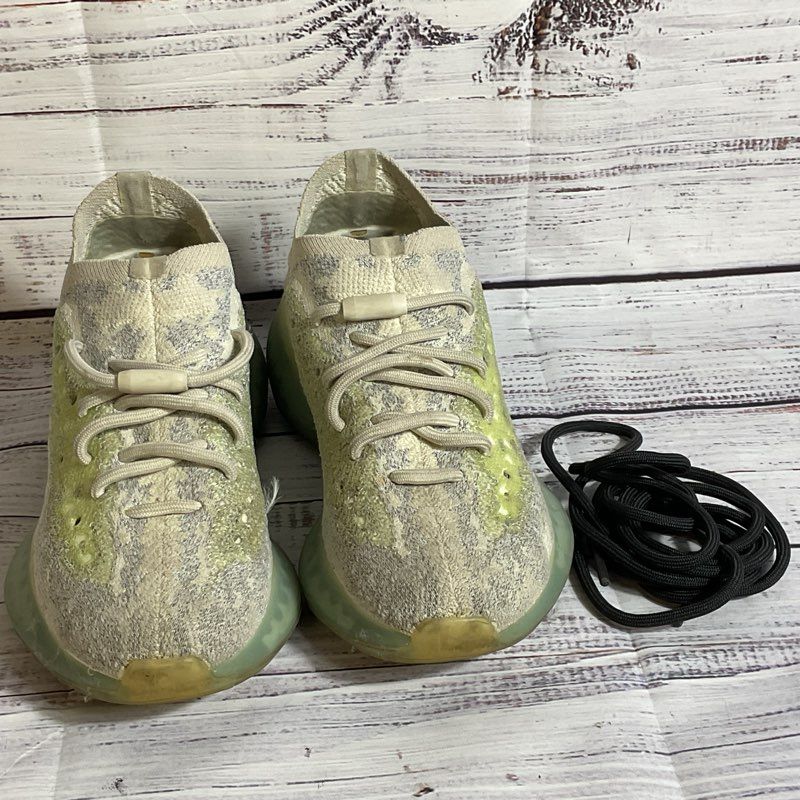 ADIDAS Yeezy Boost 350 V2 White/Green Women's Sneakers- SZ 5