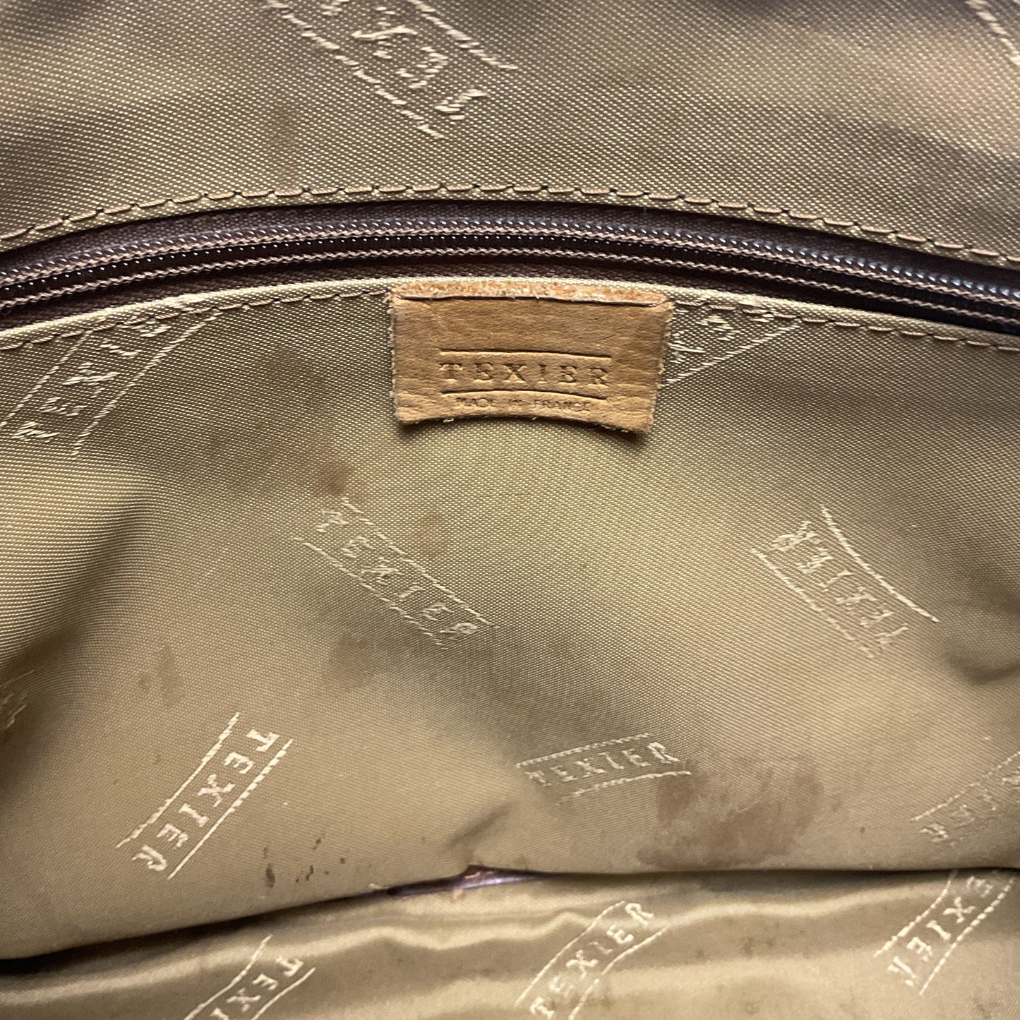 Texier Brown Leather Shoulder Bag 10"x3.5"x8"