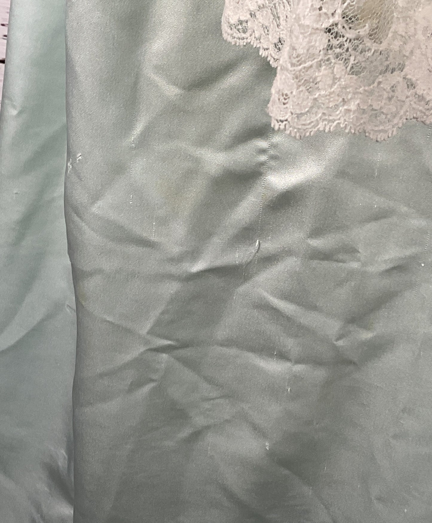 Christian Dior Vintage Lace Lined Nightgown Green