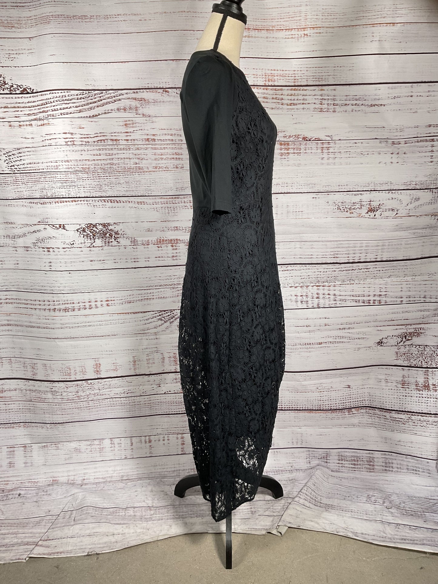 Morgane Le Fay Black Lace Long Sleeve Dress - Size M