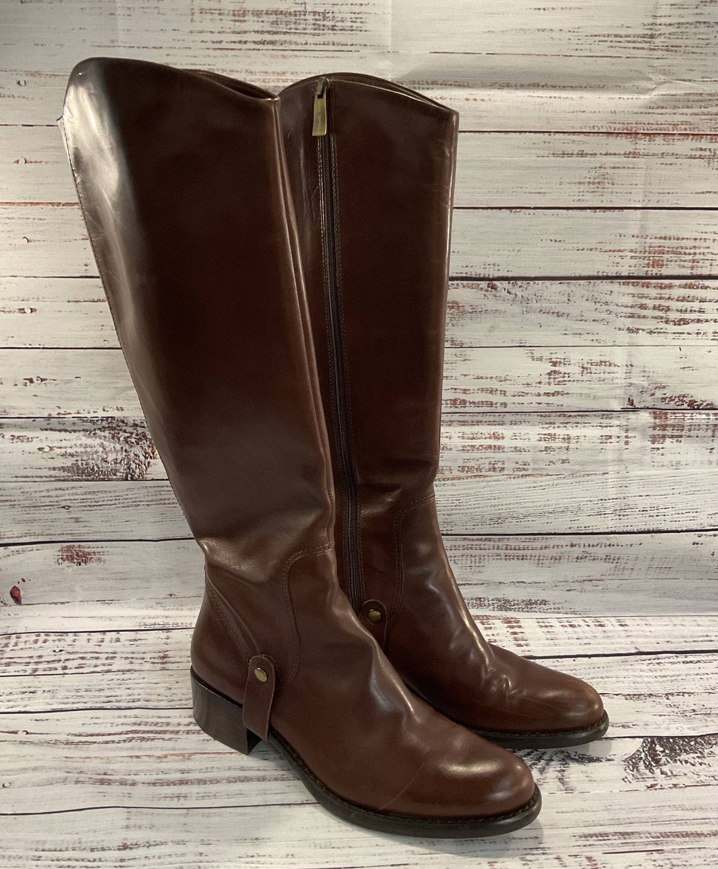 Via Spiga Women's Brown Leather Knee High Boots Size 5.5