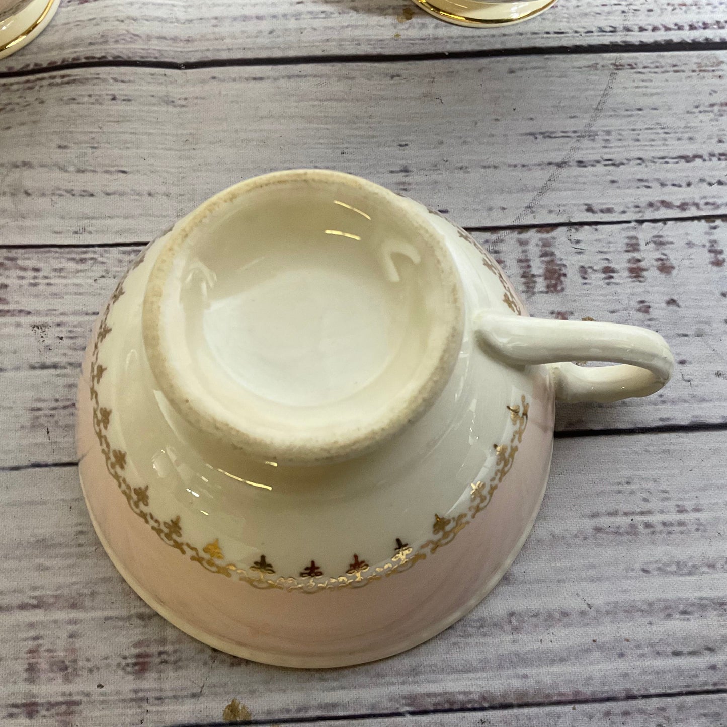 HOMER LAUGHLIN Eggshell Marilyn Pink Georgian 4" Teacups- Set of 5