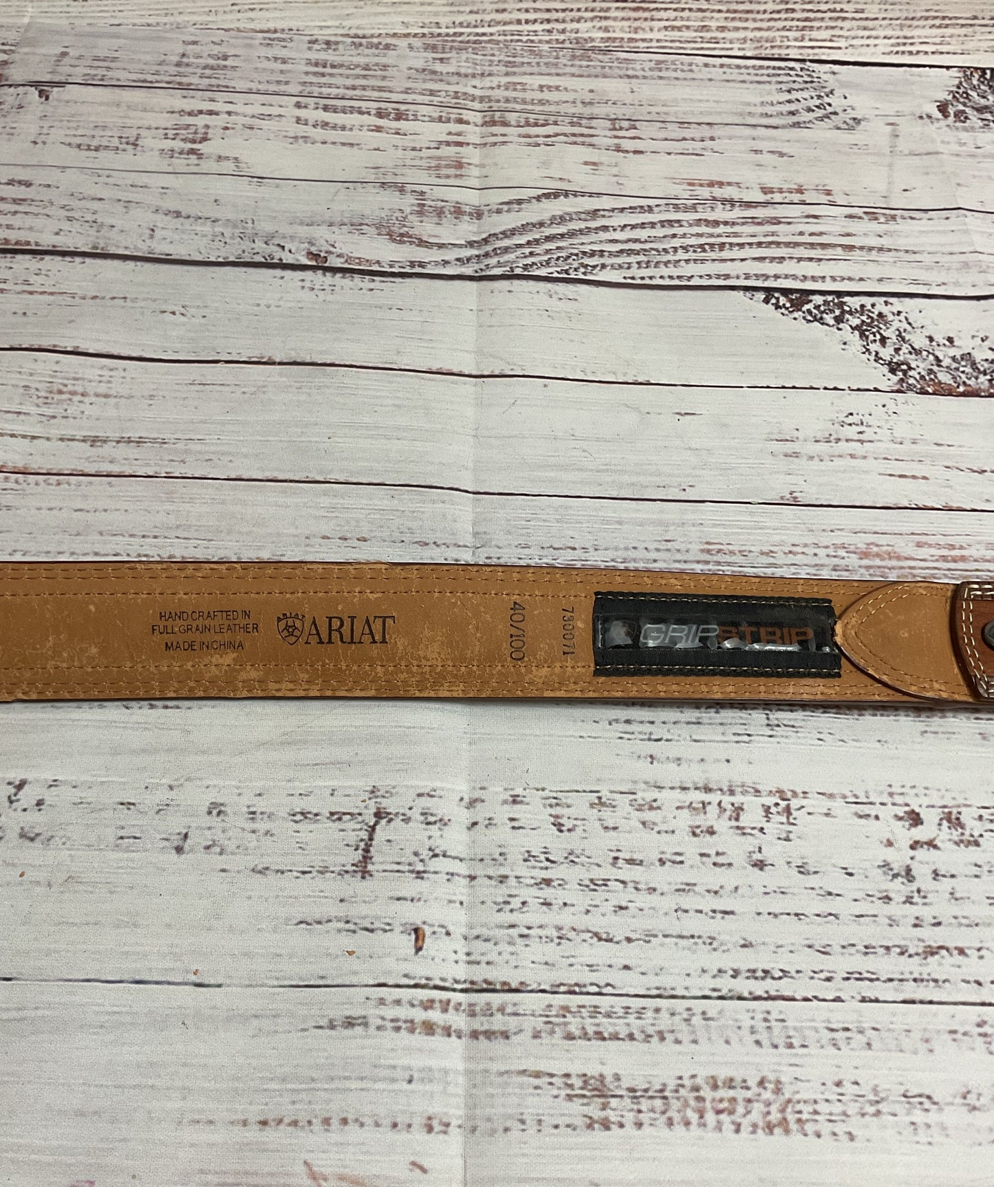 ARIAT Brown Western Belt with Silver Buckle Men's - Size 40