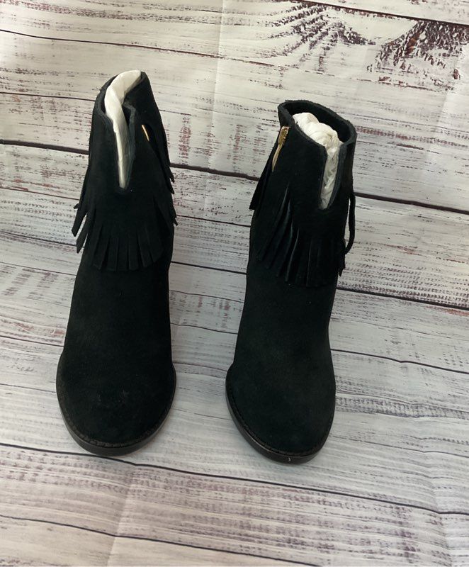 NWOB Women's Neiman Marcus Black Fringed Boots Size 5.5