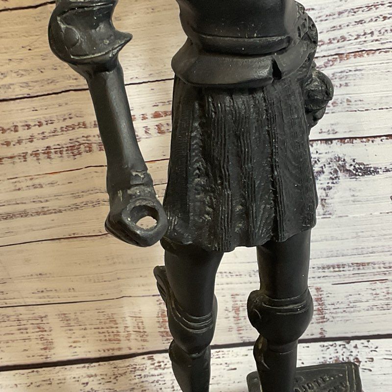 VTG. 18" Black Resin? Don Quijote Figural Sculpture- MISSING STICK
