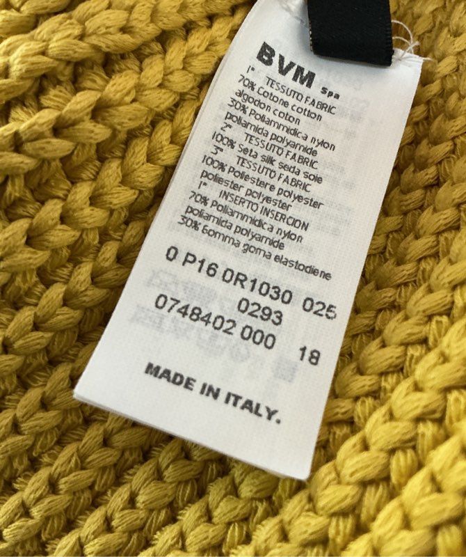 Les Copains Yellow Knit One Shoulder dress with Satin combo Size 40 US XS
