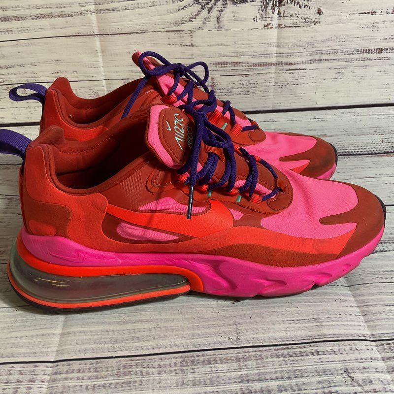 NIKE Air Max 270 React AT6174-600 Mystic Red Pink Blast Women's Shoes- SZ 9.5