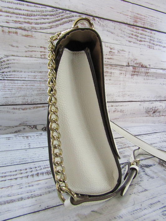 Nanette Lepore Women's White Faux Leather Crossbody Shoulder Bag