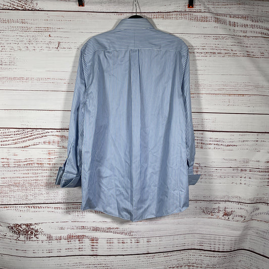 Michael Kors Blue Hawaiian White Button Up Long Sleeve Shirt Size 15.5 32/33 New