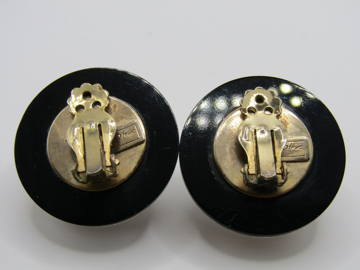 Vintage Diva Chunky Lucite Clip-On Earrings