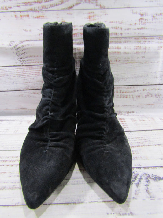 1.State Saydie Women's Black Suede Zip Ankle Boots Size 8