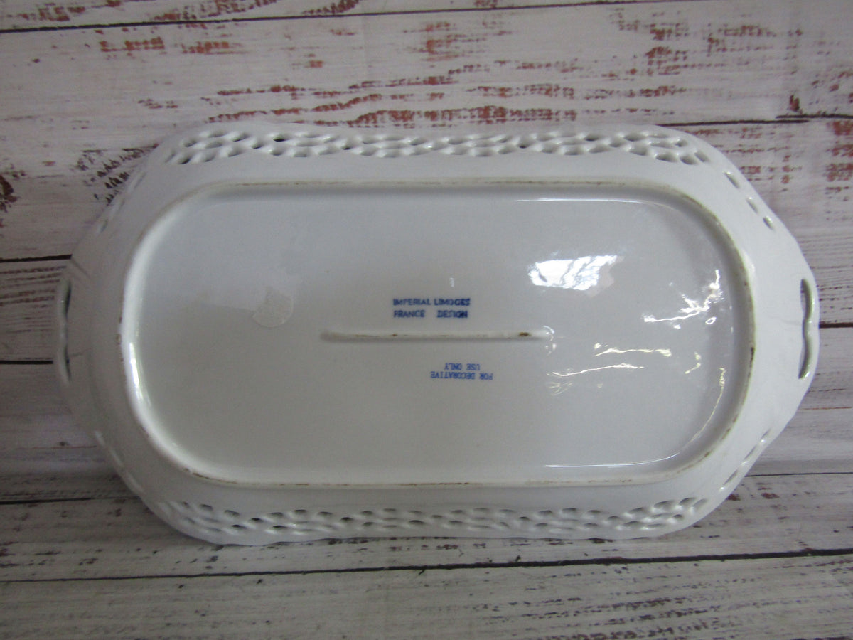 Imperial Limoges Porcelain Decorative Floral Tray