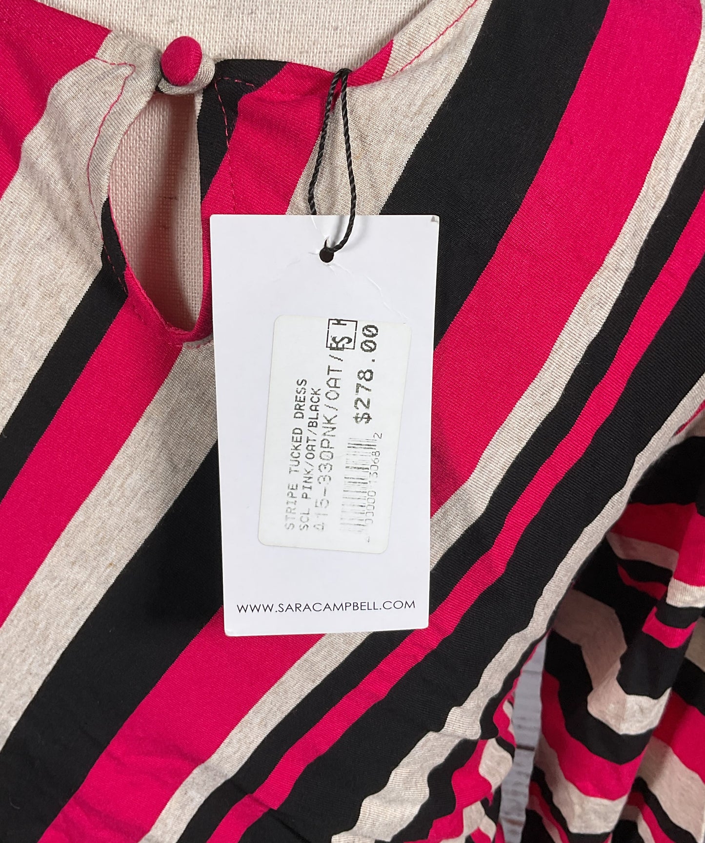 Sara Campbell Diagonal Stripe Sheath Dress Multicolor S