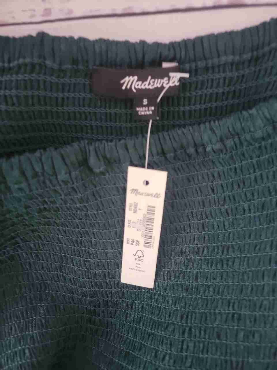 NWT Women's Madewell Teal Green Dress Size S
