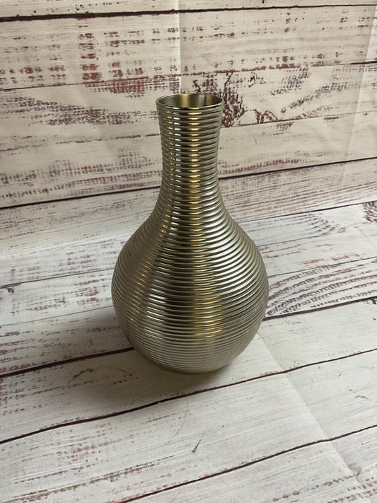 Small Metal Ribbed Vase