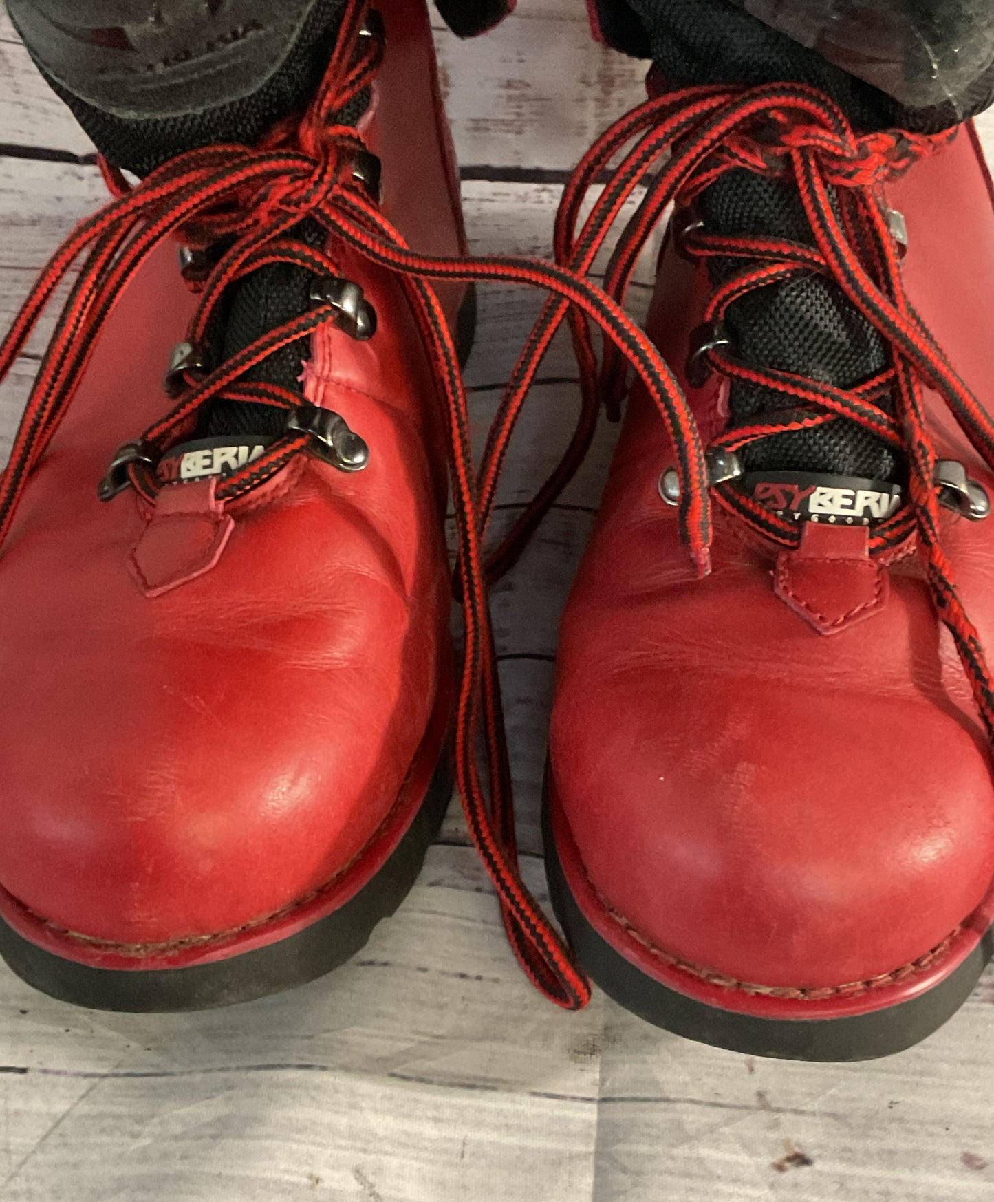 Psyberia Leather Waterproof Winter Boots Red 7