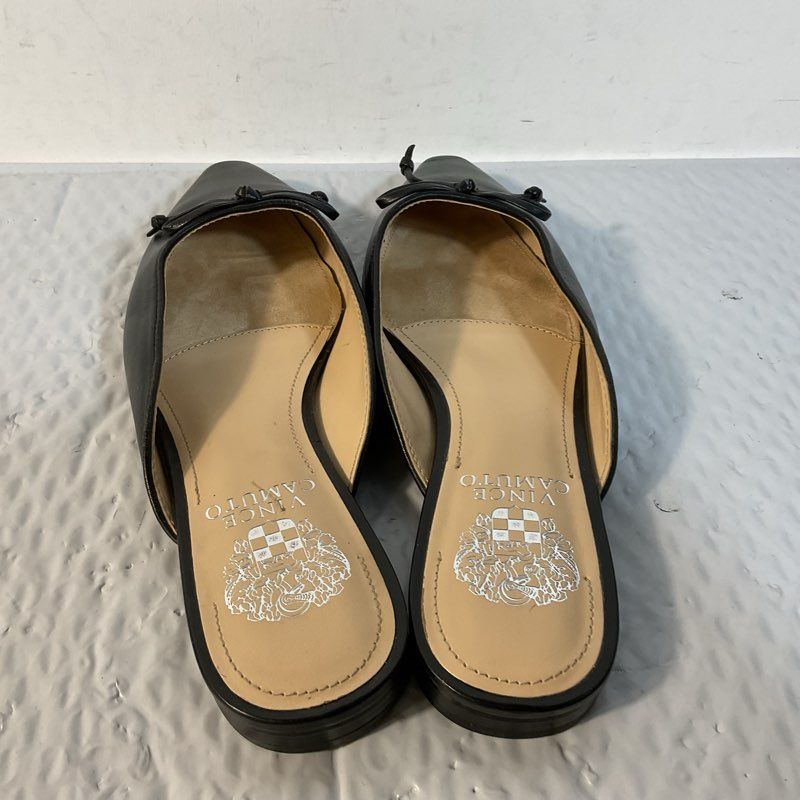 VINCE CAMUTO Women's Black Flat Mule Pointy Slides Sholes- SZ 6.5