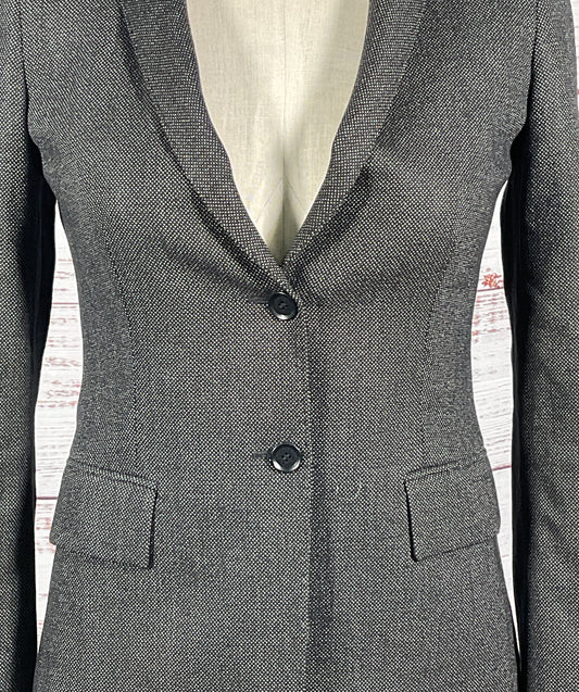 Max Mara Wool Blend Career Blazer Dark Gray 8