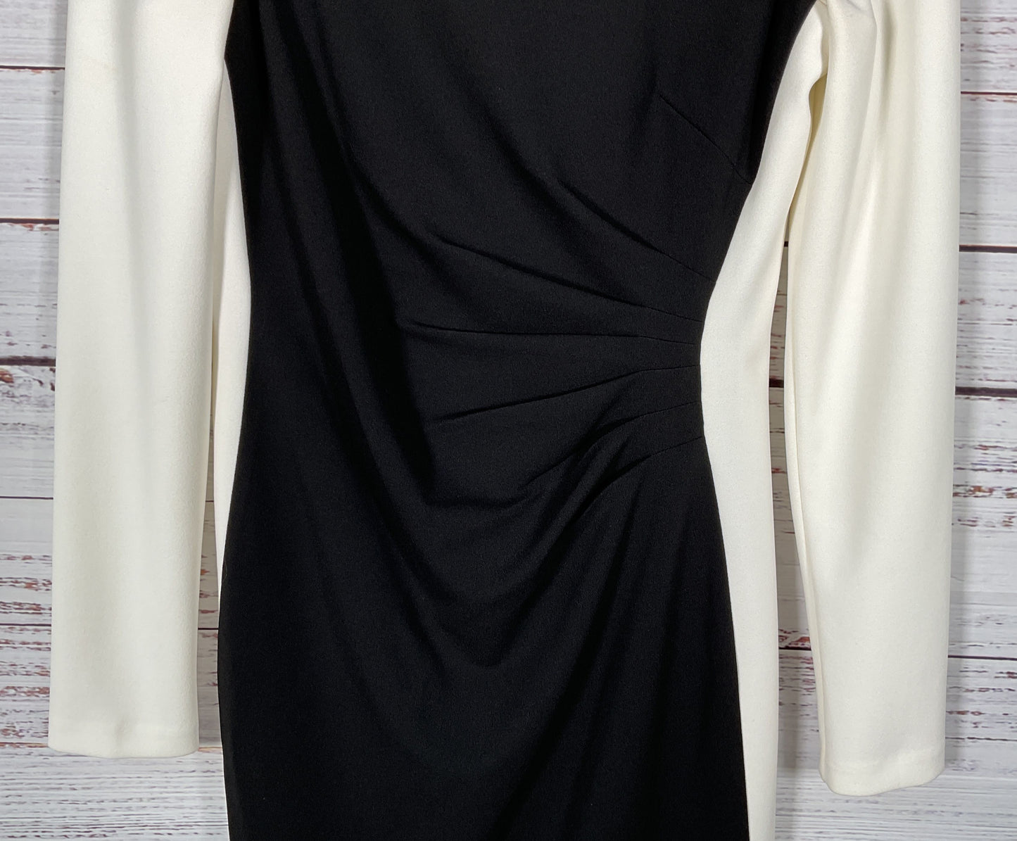 Vince Camuto Women's Black & White Long Sleeve Bodycon Dress Size 6