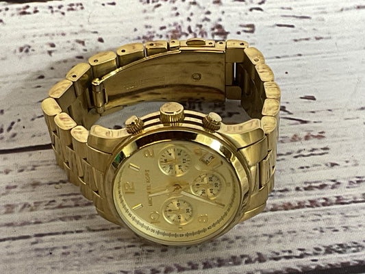 MICHAEL KORS MK5055 Women's Gold 38mm Waterproof Chronograph 6.25" Watch