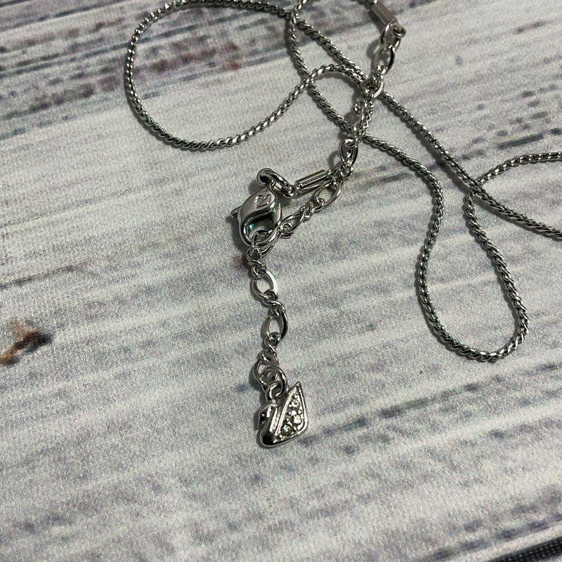 Swarovski Silver Plated Lock & Key Charm Necklace