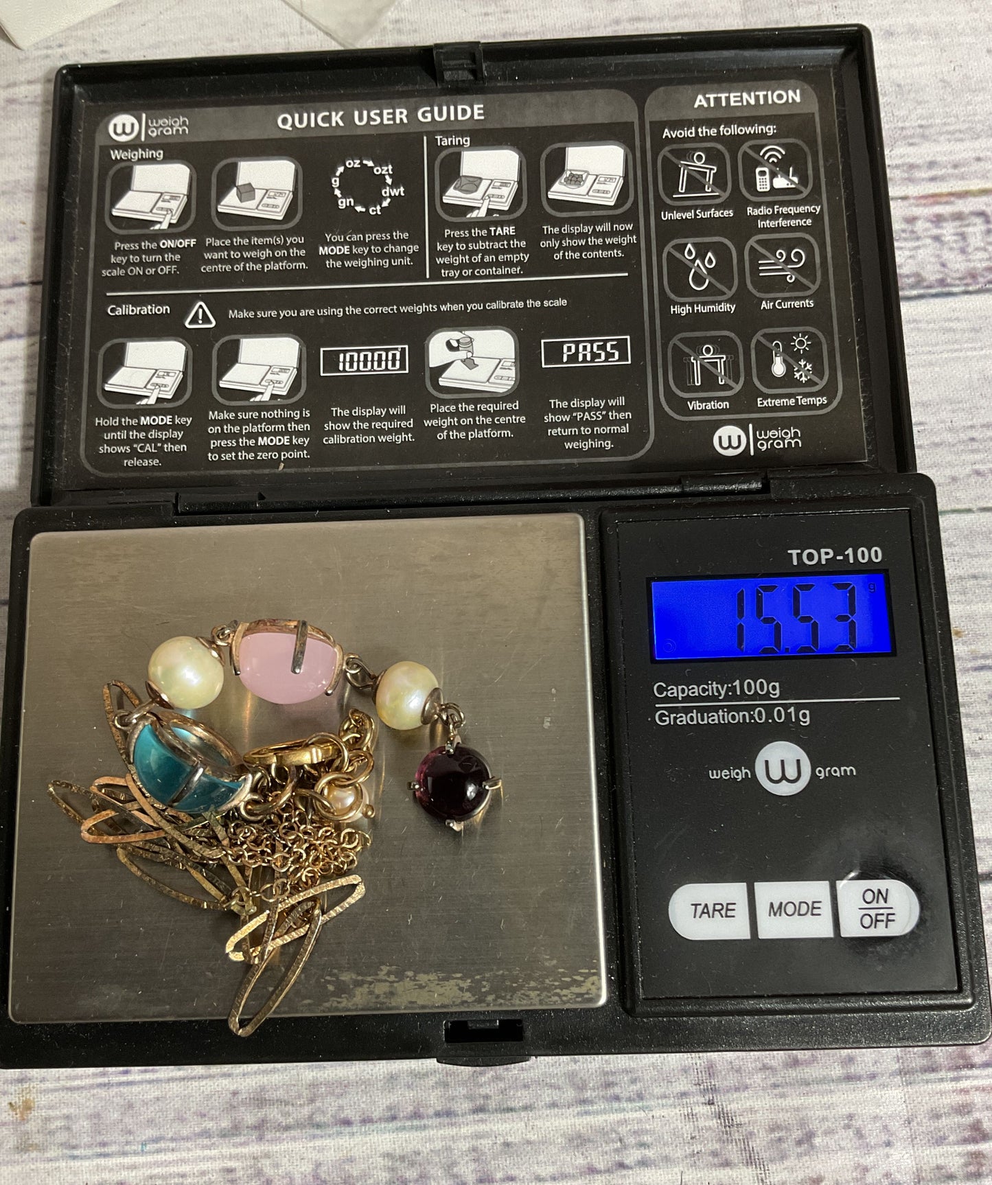 CAMPAGNOLO GIOIELLI Sterling Gold Tone Faux Pearl Glass Cabochon Necklace 15.53g