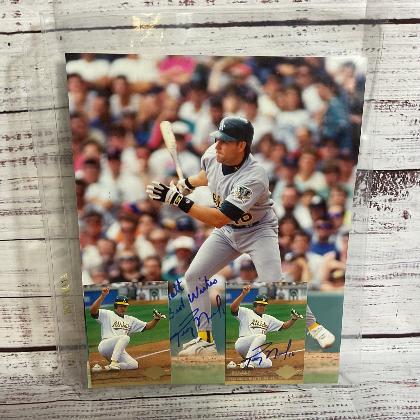 Signed MLB TROY NEEL Photograph And 94 Ultra Fleer Cards (1 Card Signed)