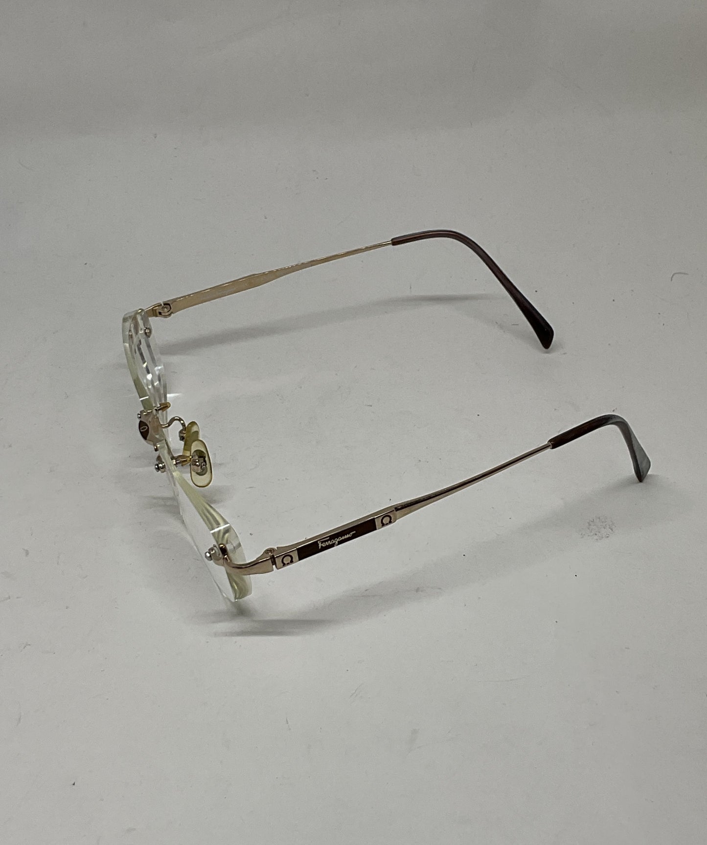 Salvatore Ferragamo Titanio Gold Eyeglasses Frames - Size 145 Japan