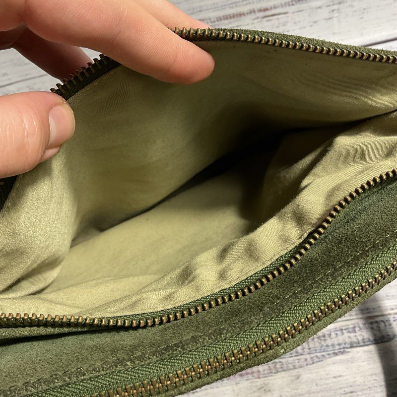 Margot New York Green Suede Crossbody Shoulder Bag Purse