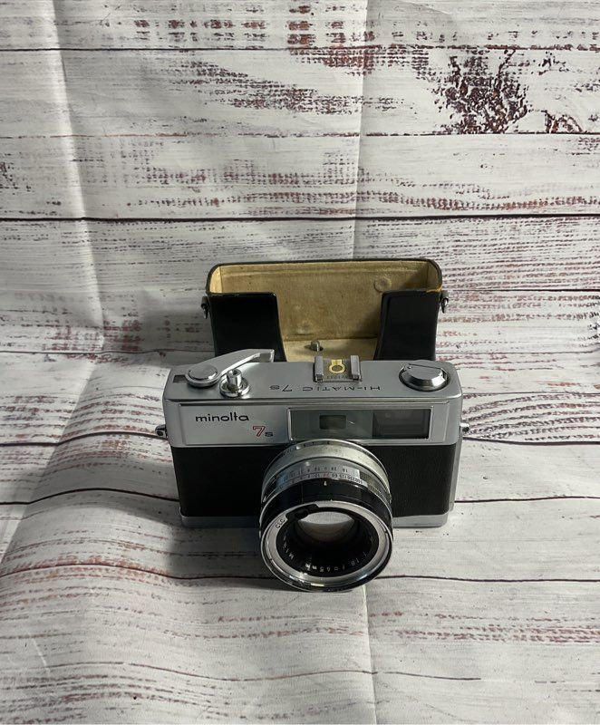 MINOLTA Hi-Matic 7s Rangefinder 45mm f/1.8 CLC Film Camera JAPAN FOR PARTS