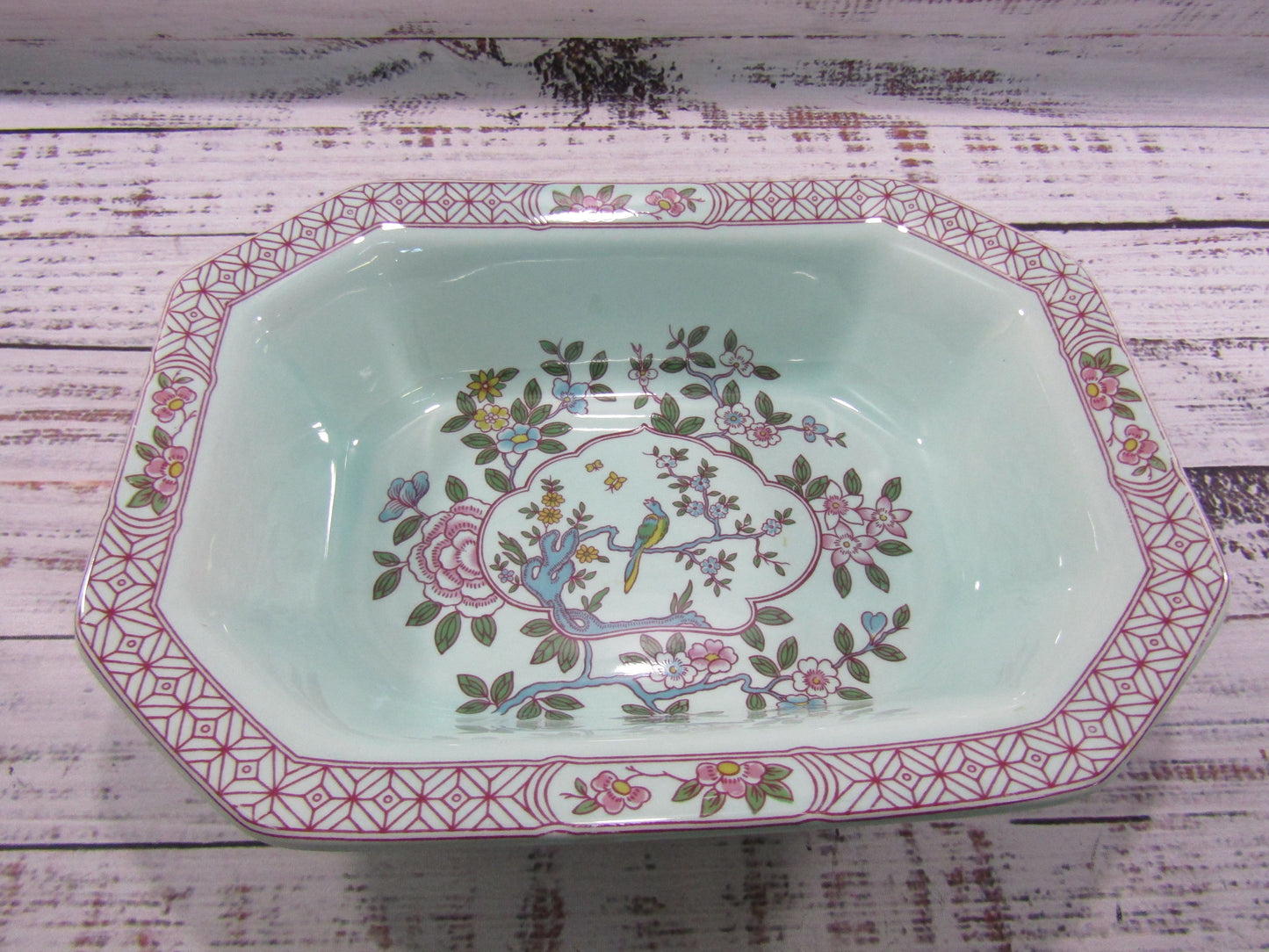 Adams Singapore Bird Floral Bird Motif Ironstone Vegetable Bowl Made in England