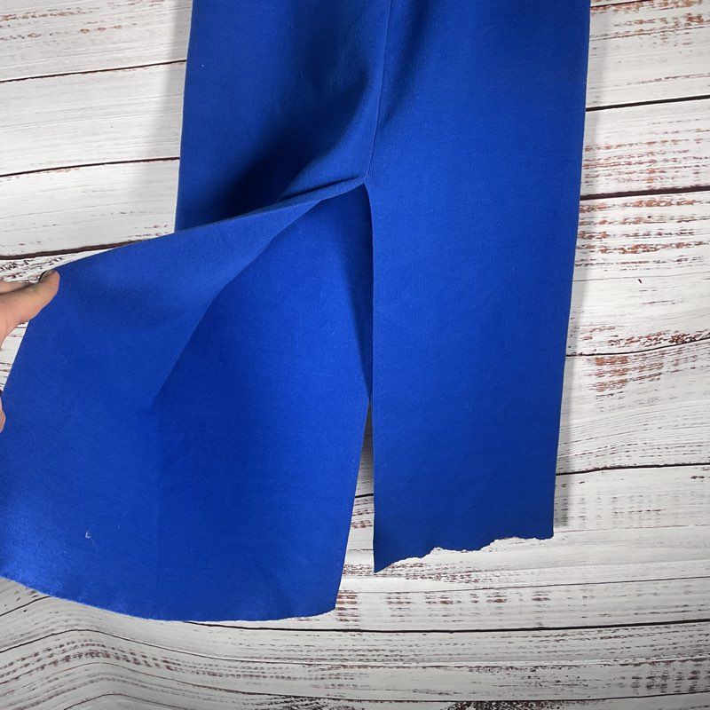 Simon Miller Blue Silk Mohair Blend Knit Split Leg Midi Skirt Read Description