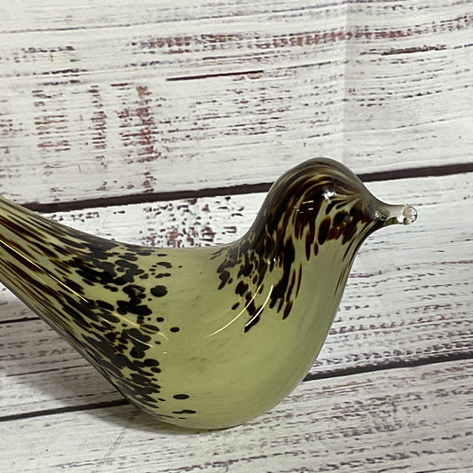 VTG. WEDGEWOOD England Speckled Glass Bird Figurine- 9"