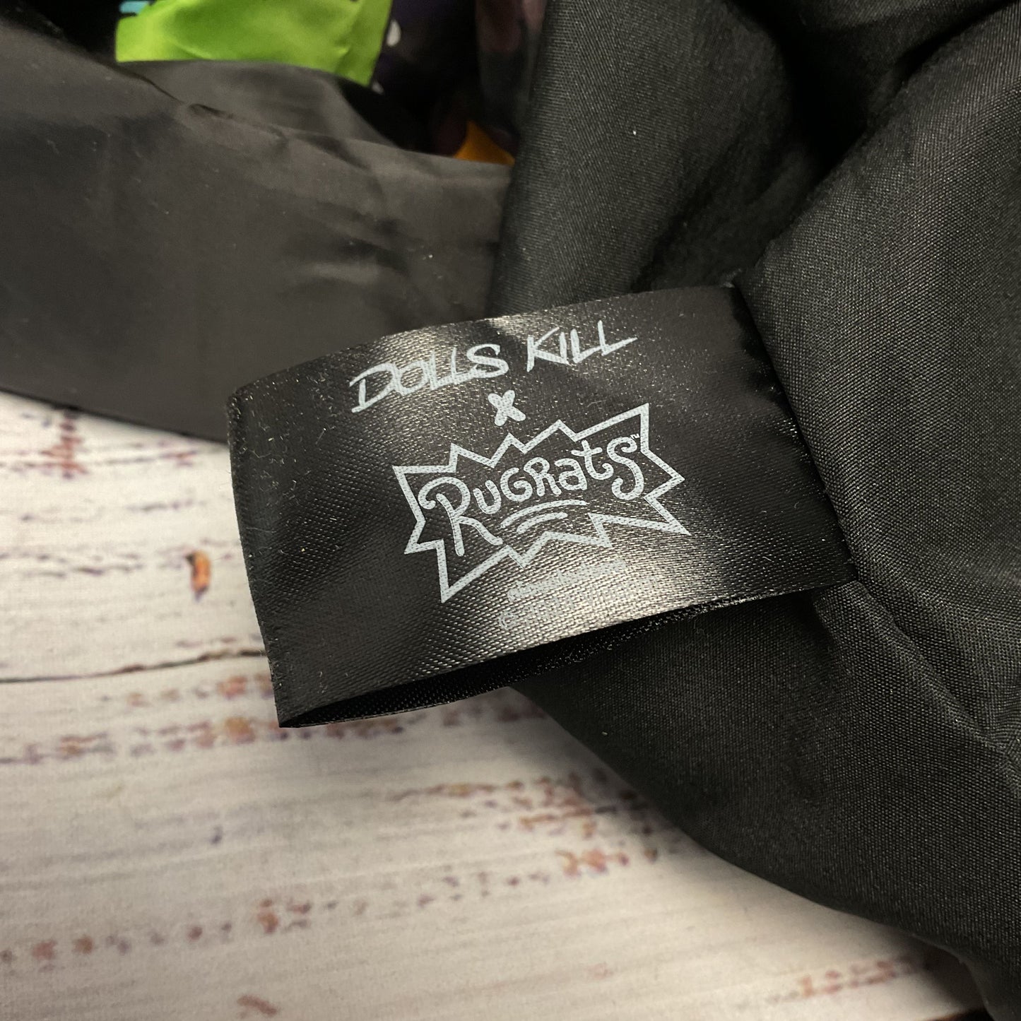 Dolls Kill x Rugrats Black Character Print Windbreaker Hooded Jacket - Size S