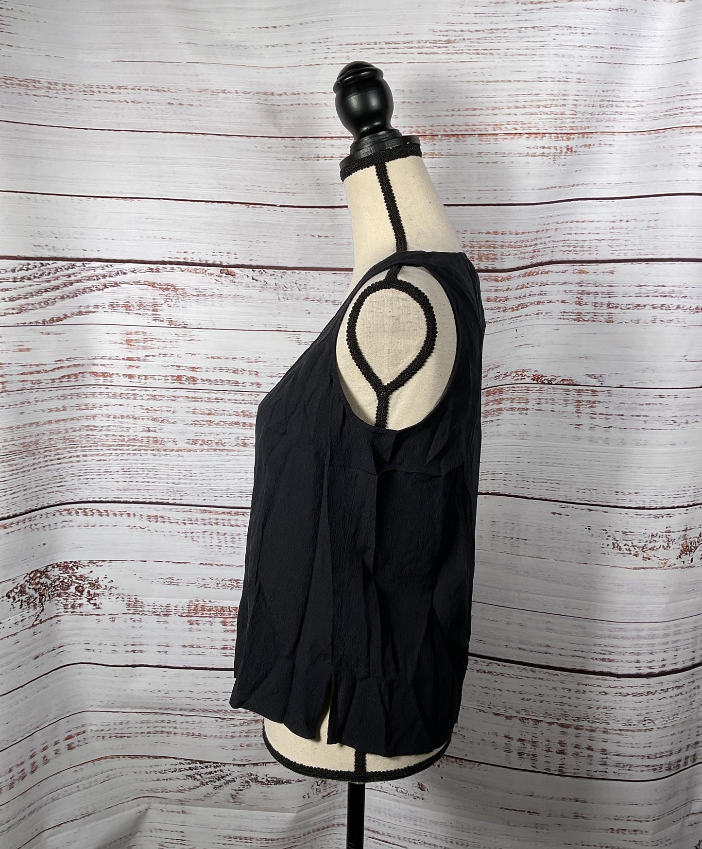Citron Black 100% Silk Crinkle Tank Top - Size Small NWT RETAIL: $98
