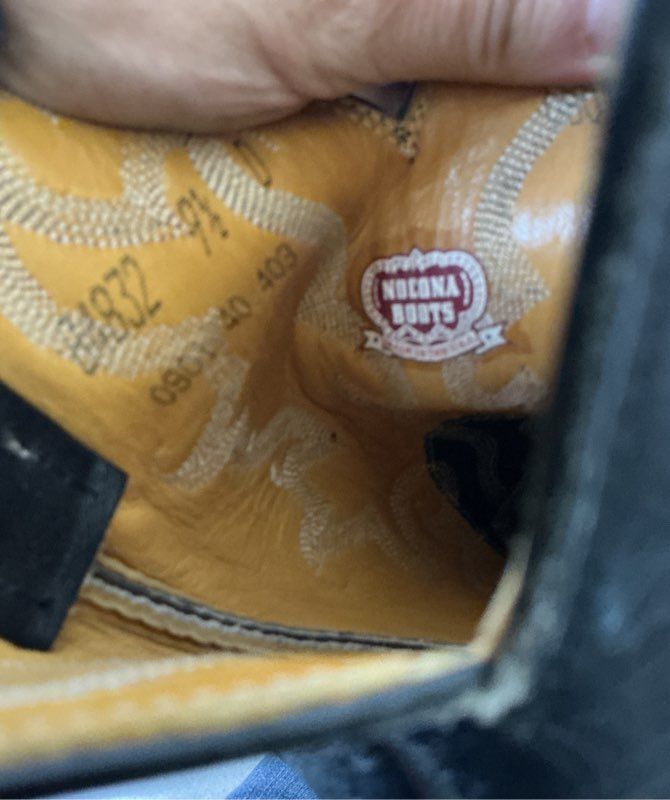 Men's Nocona Black Cowboy Boots Size 9.5