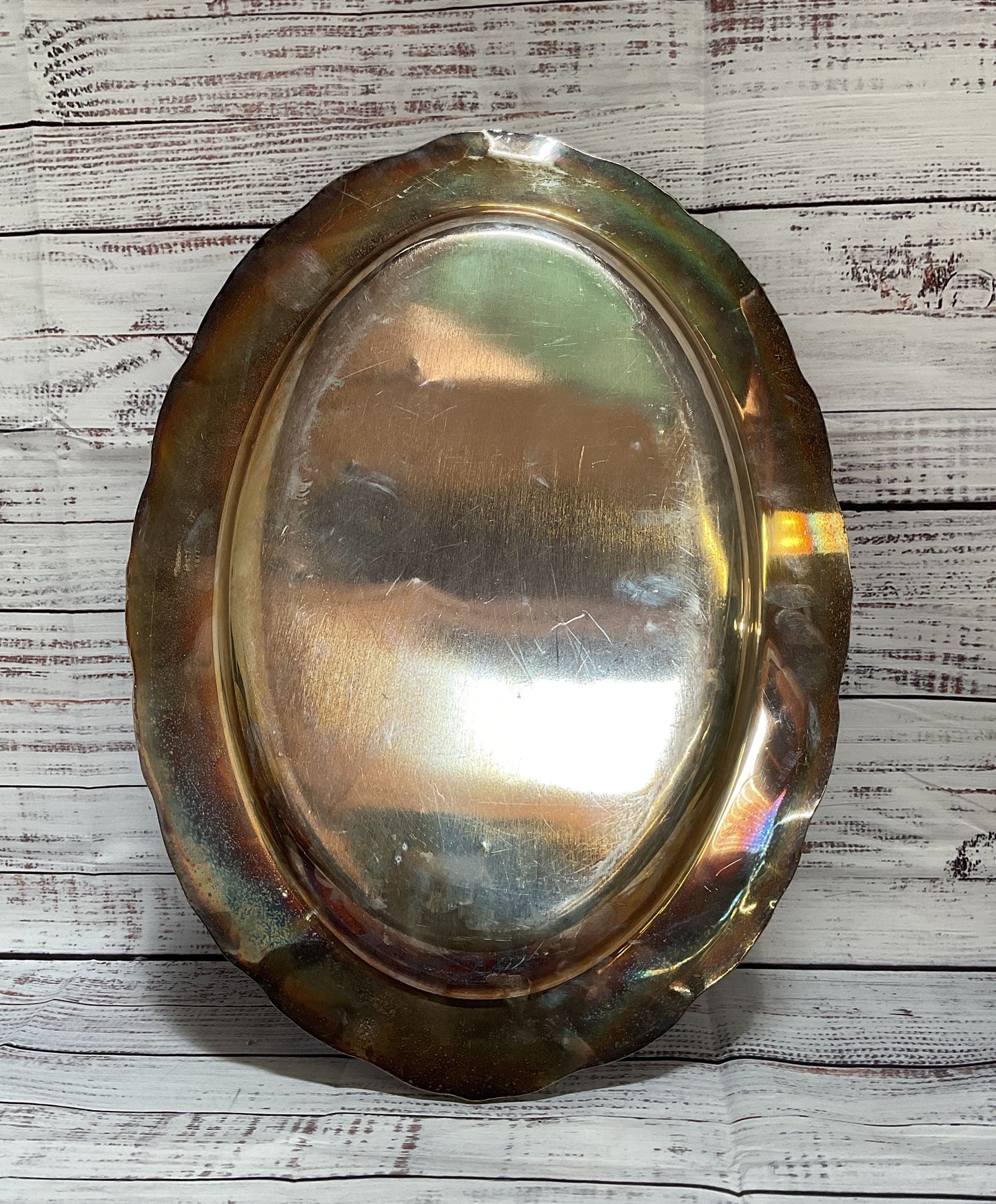 Crescent Vintage Silver Plated Serving Tray Silver