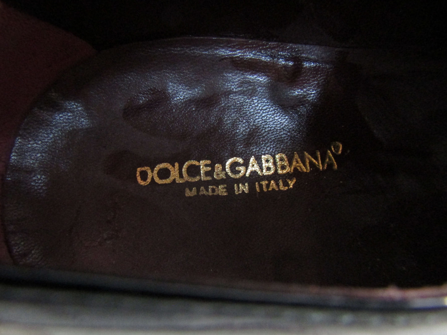 Vintage Dolce & Gabbana Men's Black Patent Leather Tuxedo Dress Shoes Size 7