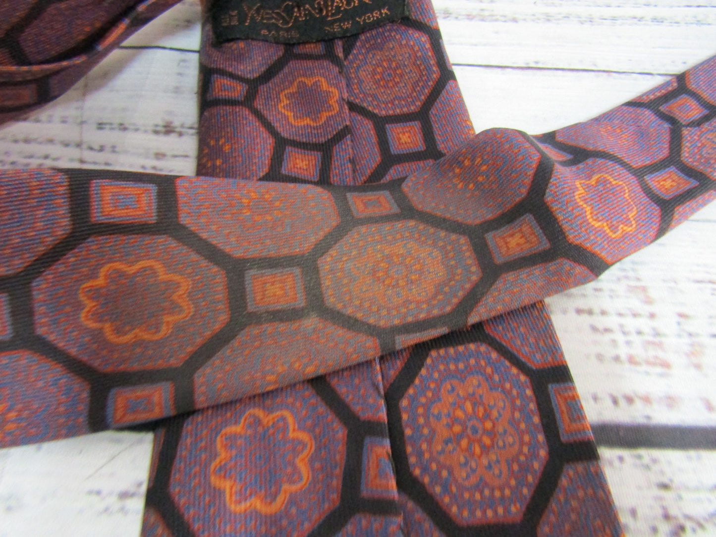 Lot of 2 Yves Saint Laurent Multi-Color Wool & Silk Ties