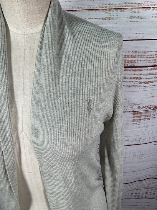 ALL SAINTS Women's Grey Nomo Open Wool Blend Cardigan Size Small
