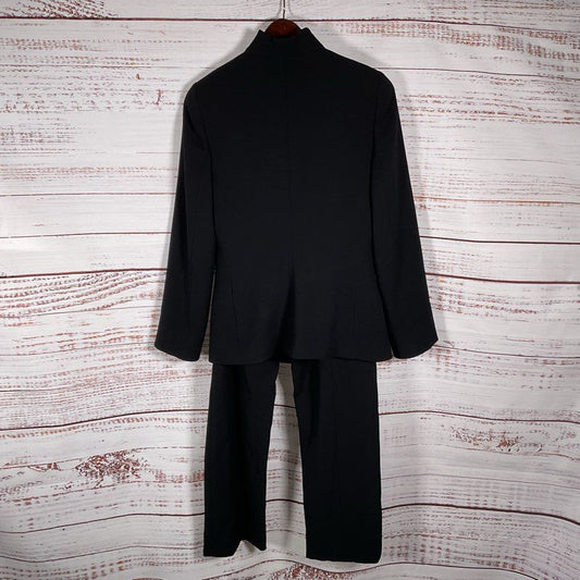 Giorgio Armani Black Label 2 Pc. Shawl Collar Wool Pants Suit Women's Size 40
