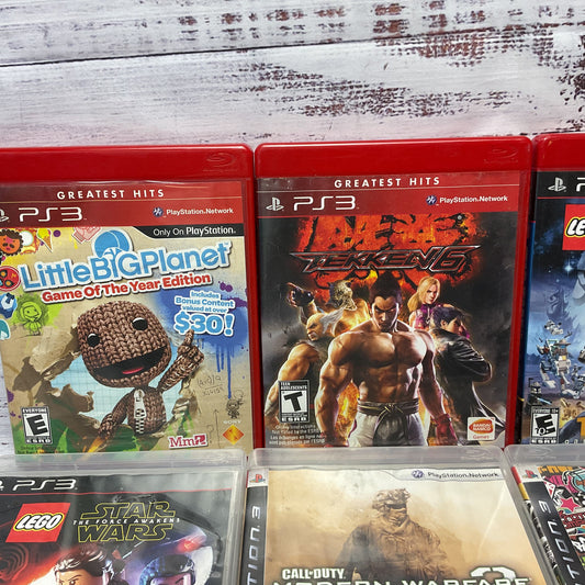 Sony Play Station 3 Mixed Games Lot COD MW2 Star Wars Little Big Planet Tekken 6