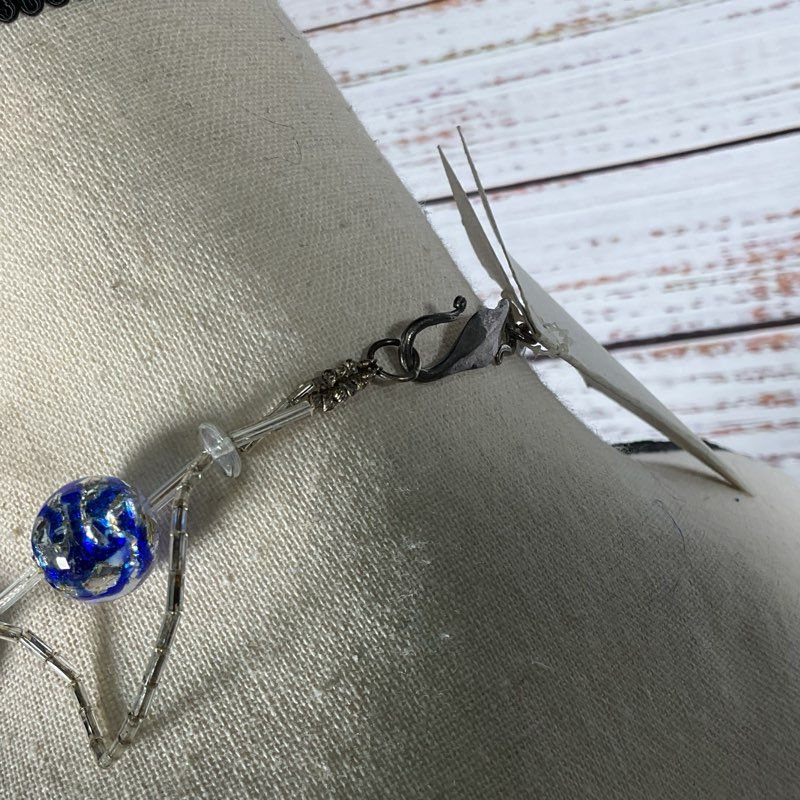 NWT HEARTSTRINGS Sterling Silver Clasp Glass Beaded Necklace- 32"