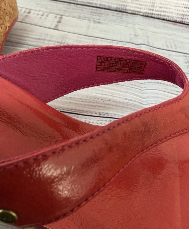 Women's Ugg Red Natasha Wedge Sandal Size 9
