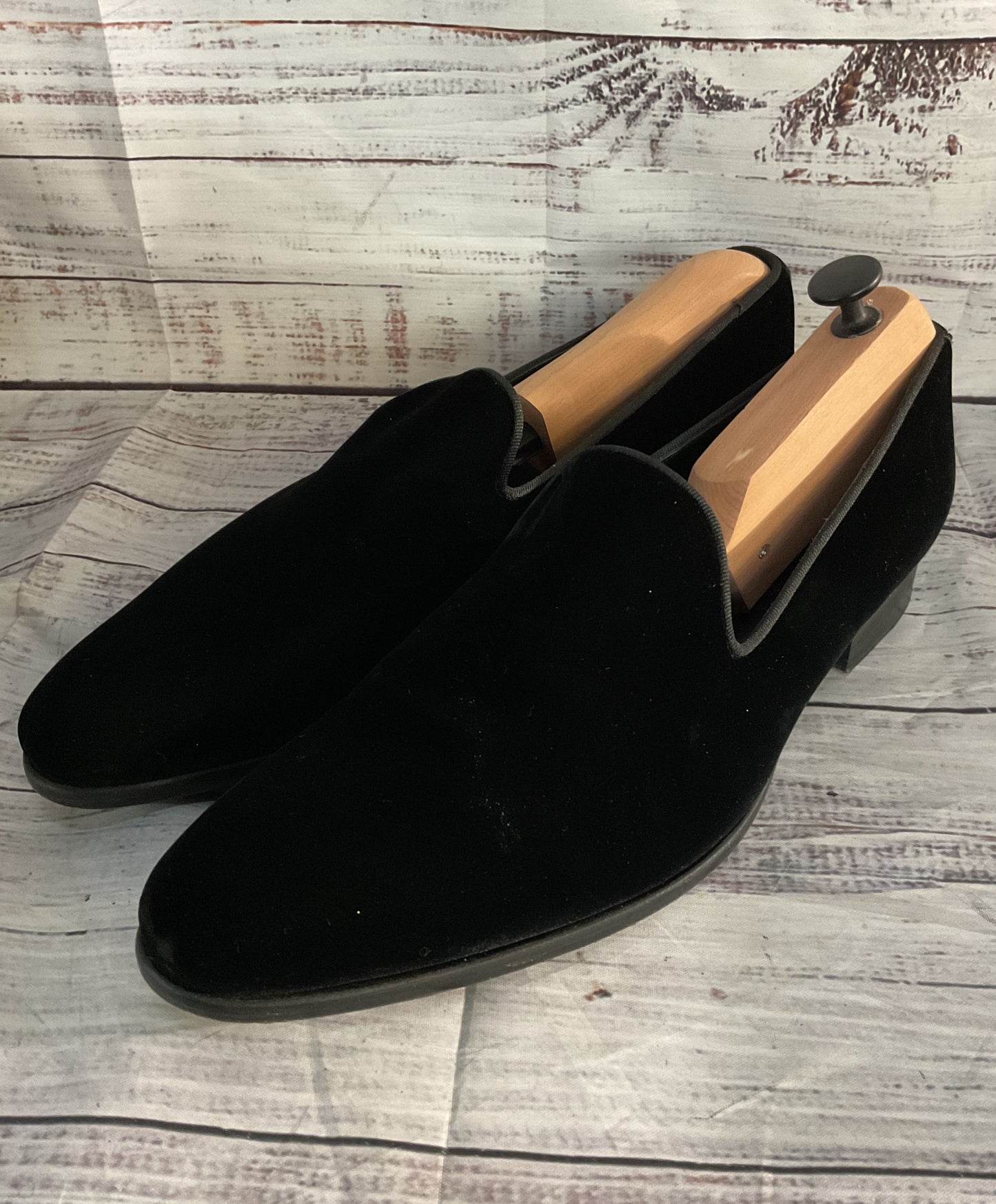 To Boot New York Adam Derrick Bolton Velvet Slip On Loafers Black 9.5