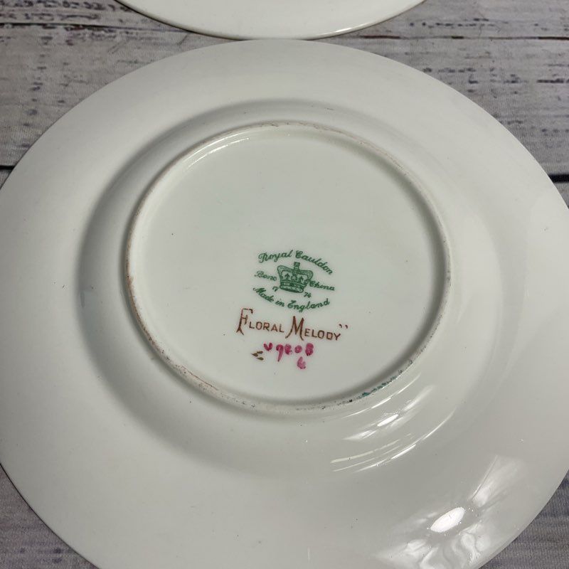 Vintage Set Of 4 Royal Cauldon Floral Melody 6" Bread & Butter Plates V9808