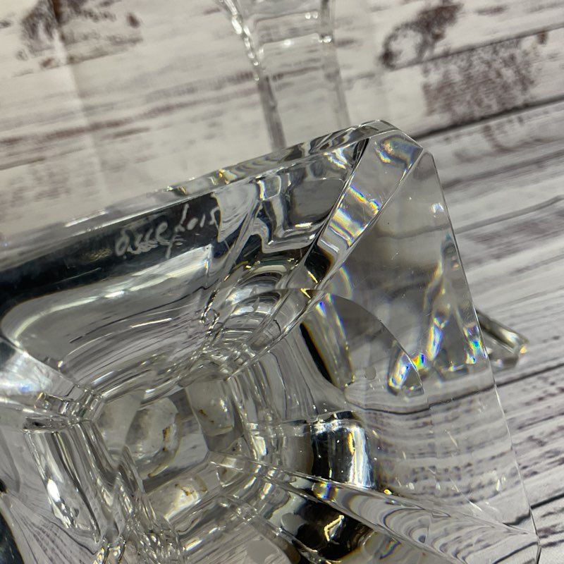 Pair of VTG. ORREFORS Regina Crystal Candle Holders- 5.5"