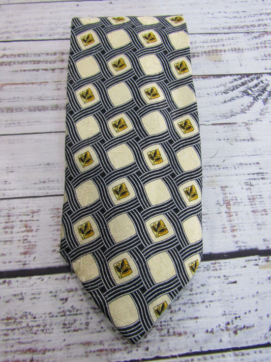 Ermenegildo Zegna Men's Olive Leaf Print Silk Tie Made in Italy