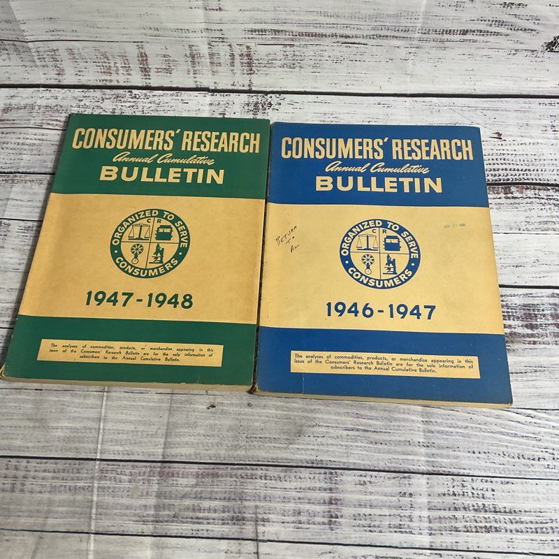 Vintage Lot Of 16 Consumers' Research Bulletin Magazines 1946-1948 (Incomplete)