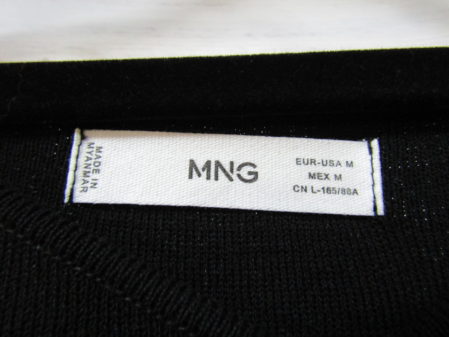 Mango Women's Black Knit Spaghetti Strap Sleeve Dress Size M